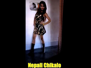 Nepali tall adult movie star Archana Paneru disrobe dance