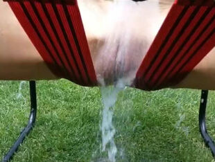 Outdoor douche for urinating vulva