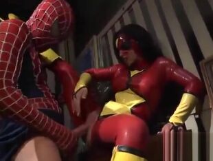 SPIDERWOMAN JENNA PRESLEY GETS Inserted BY SPIDERMAN